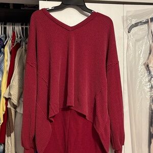 Altar'd State Burgundy V-Neck Sweater